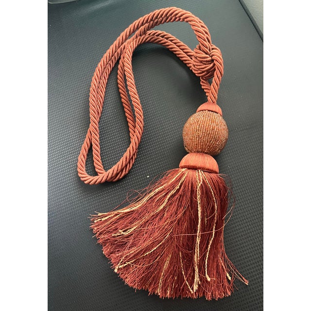 Elegant red beaded large tie-back Perfect to add a touch of French elegance to your decor! 28” full length ( 13” showing...