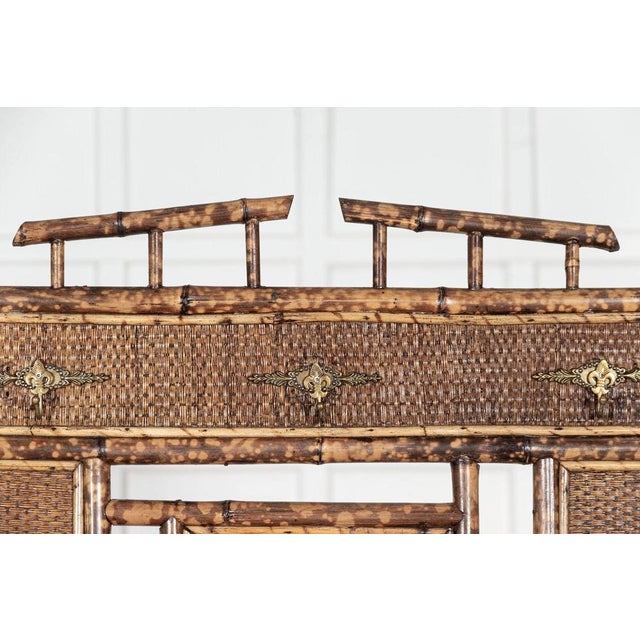 19th Century English Bamboo Mirrored Hall Stand, 1870s For Sale - Image 11 of 16
