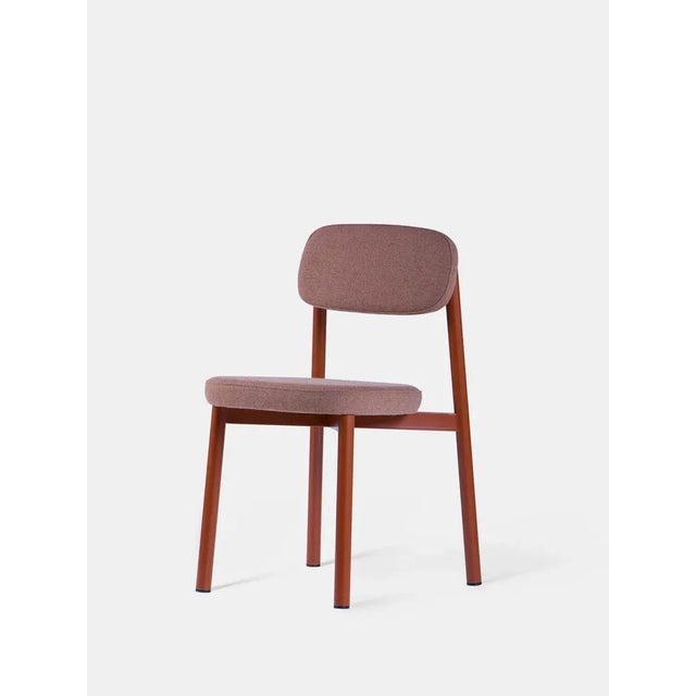 Set of 6 dusty pink residence chairs by kann design dimensions: d 43 x w 50 x h 77 cm. Materials: steel tube, hr foam,...