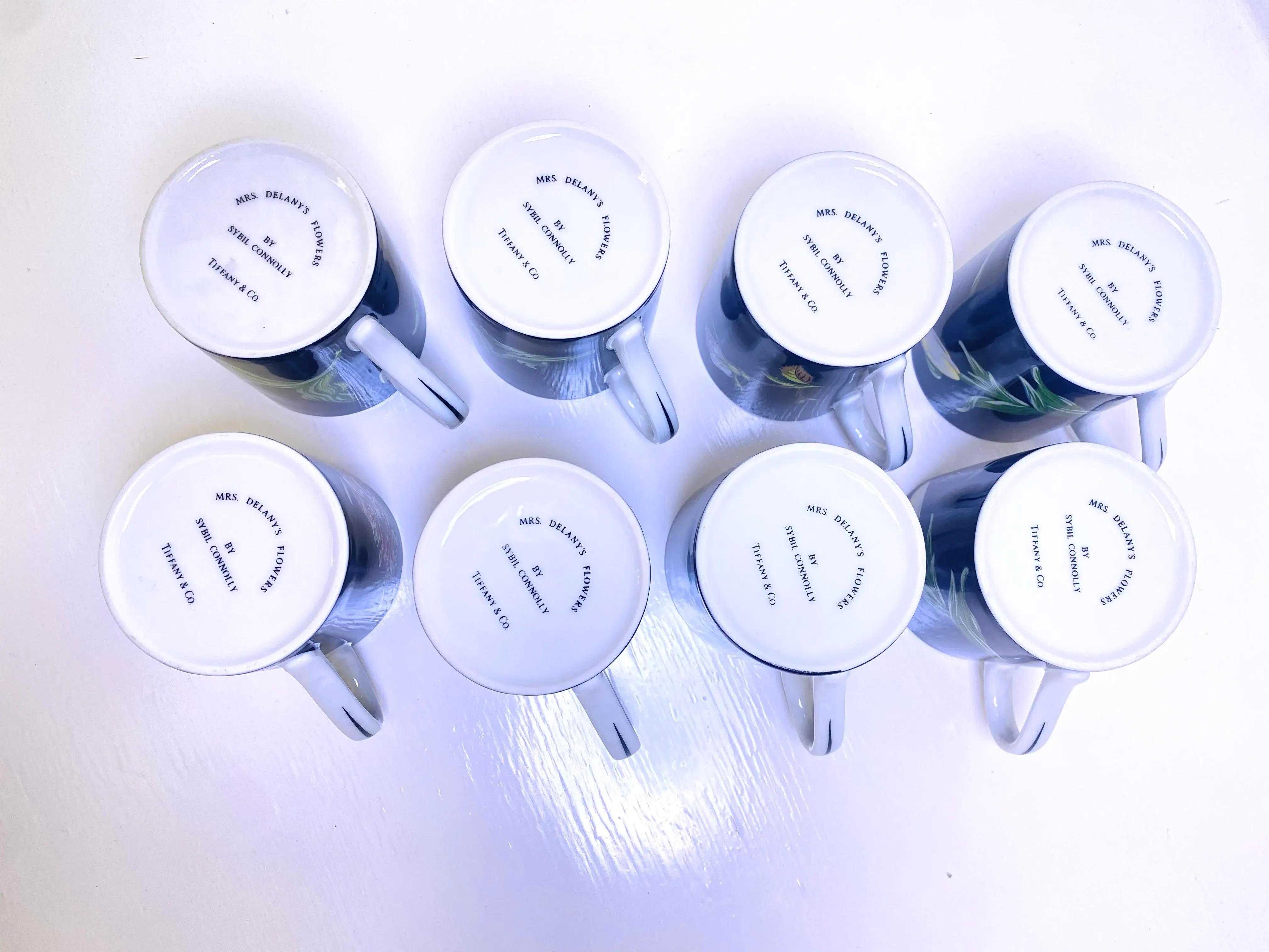 Mrs. Delaney's Flowers Mugs by Tiffany & Co. Set of 8 | Chairish