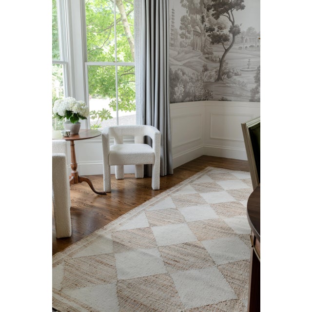 Tan Erin Gates by Momeni Orchard Court Checker Ivory Hand Woven Wool and Jute Area Rug 2'3" X 12' Runner For Sale - Image 8 of 12