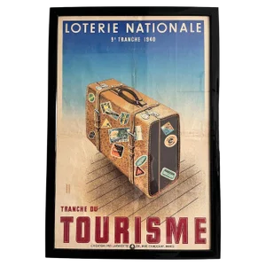 Original Poster Loterie Nationale 9E Tranche by Artist Derouet Lesacq, 1940s