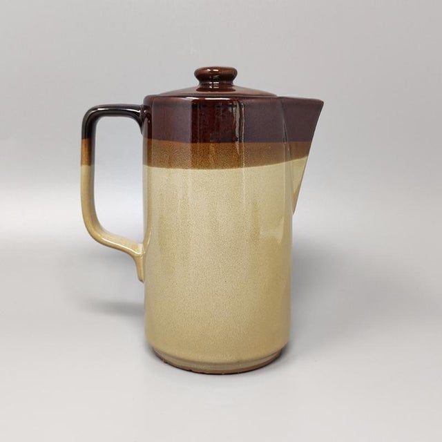 Mid-Century Modern Italian Faenza Ceramic Handmade Coffee Set, 1970s For Sale - Image 3 of 7
