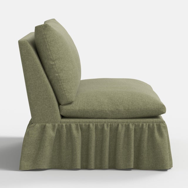 Not Yet Made - Made To Order Stoffer Home x Cloth & Company Thelma 47" Ruffle Settee in Textured Linen Laurel For Sale - Image 5 of 6