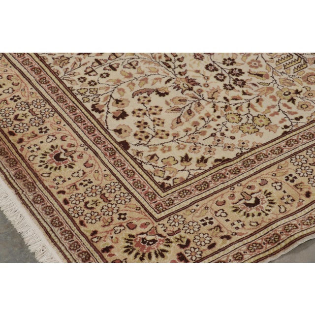 Textile Vintage Kayseri Rug in Cream and Beige With Floral Patterns From Rug and Kilim For Sale - Image 7 of 9