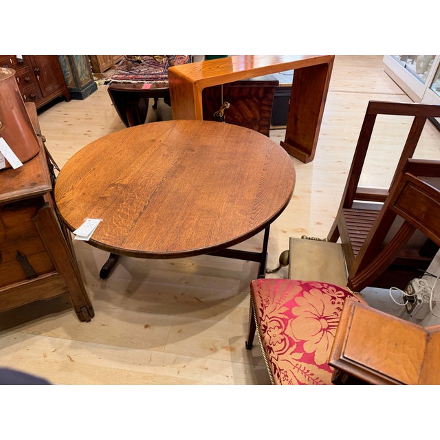 19th Century French Oak Tilt Top Wine Table For Sale - Image 10 of 11