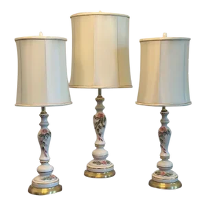 Set of 3 Rose Cordey Boudoir Lamps, 1950s
