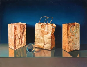Tres Bolsas y Esfera de cristal, Gustavo Schmidt Oil Painting