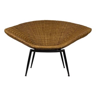 Sculptural Italian Wicker Armchair For Sale