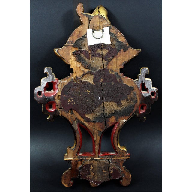 Gold 18th Century Chinese Decoration Element in Lacquered & Gilded Wood, 1750s For Sale - Image 8 of 9