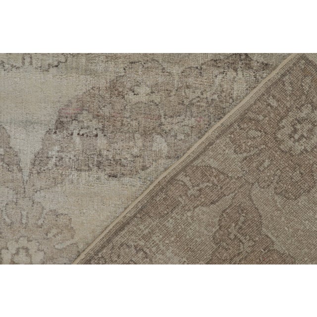 Rug & Kilim’s Classic Style Rug in Beige-Brown and Silver-Gray Floral Patterns For Sale In New York - Image 6 of 6