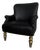 Vintage-Inspired Accent Chair - Black With Gold Detailing - Revived by Rodarte For Sale