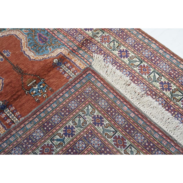 Ruby Red 1930s Antique Turkish Rug-3'10" X 5'9" For Sale - Image 8 of 12