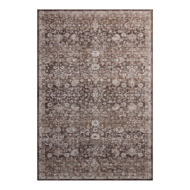 Amber Lewis x Loloi Josie Earth / Natural 2'-0" x 5'-0" Machine Washable Accent Rug For Sale