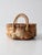 Tan Vintage Handmade Floral Raffia Basket With Braided Handles For Sale - Image 8 of 13