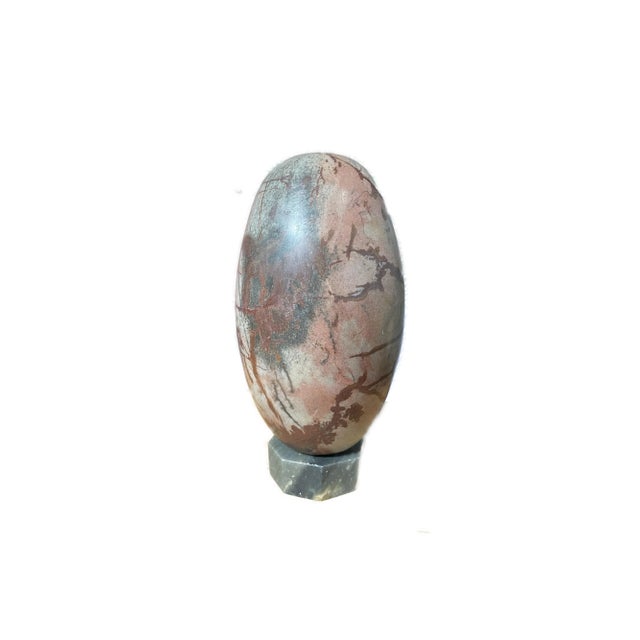 Indian Large Tantric Shiva Lingam Stone on Base For Sale - Image 3 of 3