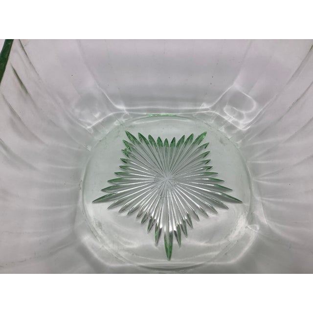 Glass 1920s Square Casserole Vaseline Glass Serving Bowl For Sale - Image 7 of 13
