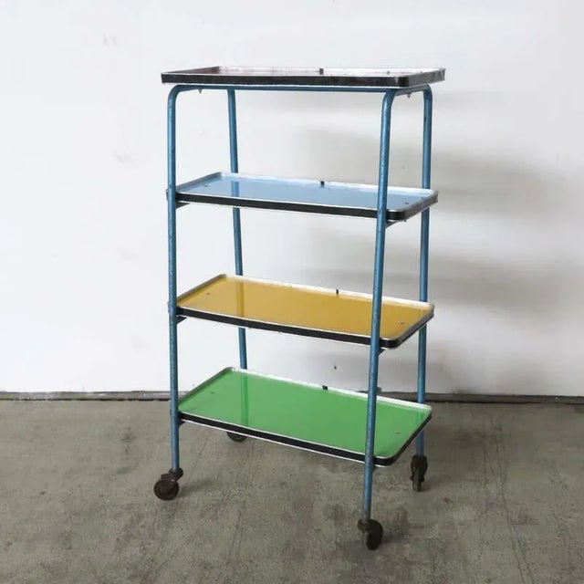 Vintage Industrial Colorful Shelves For Sale - Image 4 of 18