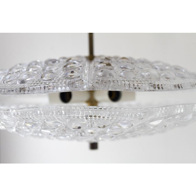 Orrefors Crystal and Brass Pendant by Fagerlund for Lyfa, 1960s For Sale - Image 6 of 18