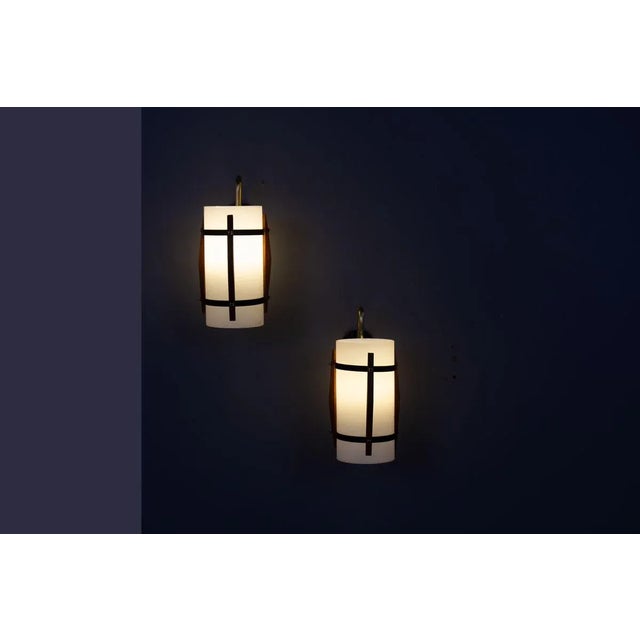 Black Vintage Wall Lights, 1950, Set of 2 For Sale - Image 8 of 9