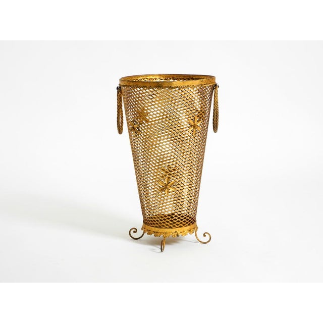 Mid-Century Modern Large Mid-Century Regency Umbrella Stand in Gilded Metal, Italy, 1960s For Sale - Image 3 of 18