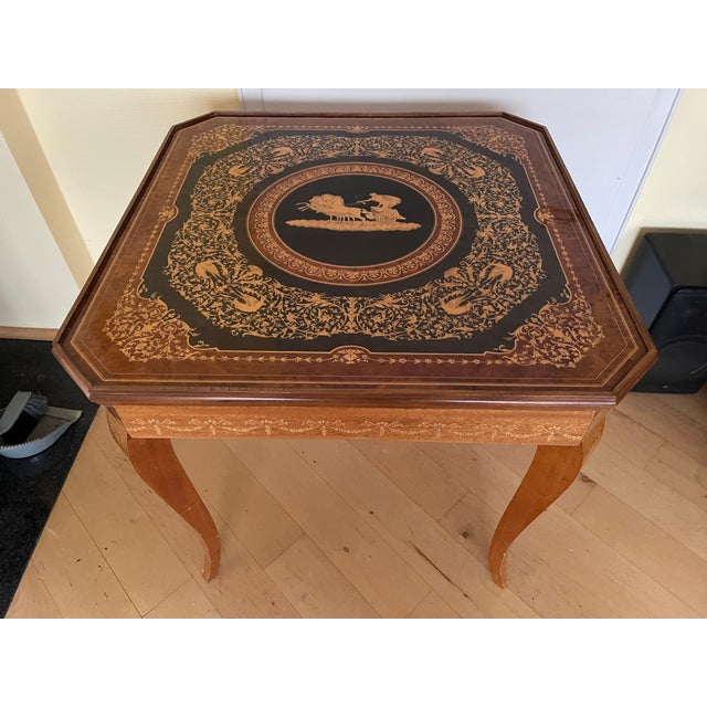 Very extravagant game table. Versatile use: card table, backgammon, chessboard, and roulette. Very good used condition,...