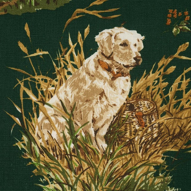 Contemporary Schumacher Dog & Duck Fabric In Verdant For Sale - Image 3 of 5