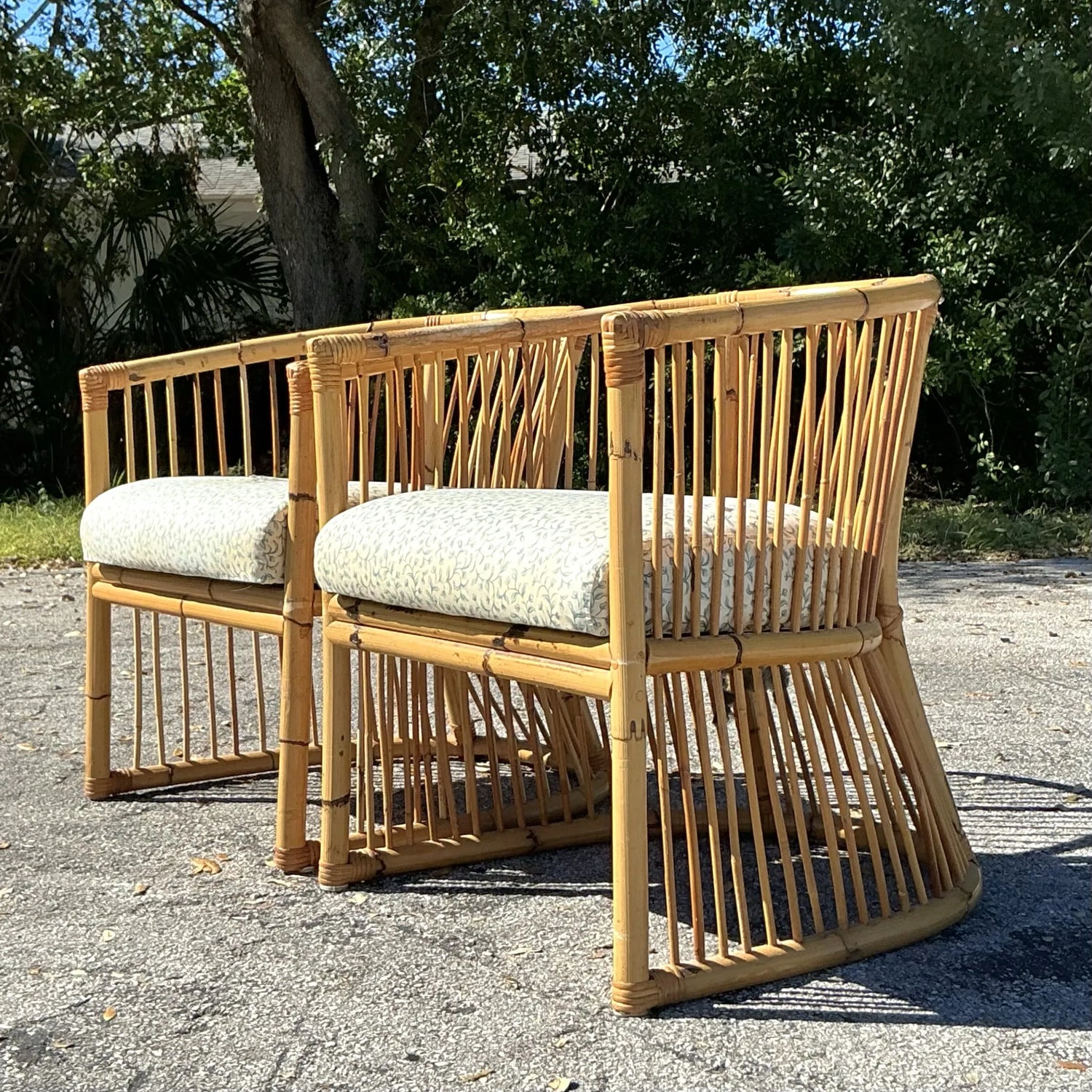 Vintage Coastal Bamboo Tub Chairs - a Pair — additional photo 1
