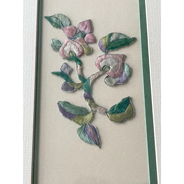 Framed Chinese Antique Textile Fragments Qing Dynasty Provenance - A Pair For Sale - Image 4 of 10