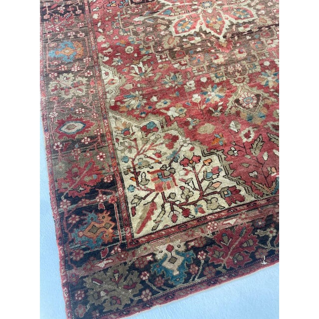*All of our antique & vintage rugs are professionally cleaned prior to being listed.* Size: ~ 3.6 x 4.11 Age: Antique...
