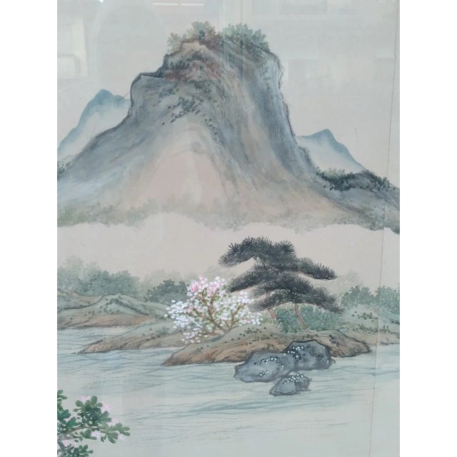 Japanese Painting, Gouache & Handmade Paper For Sale - Image 4 of 8