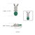 Bunny Brooch Pin With 3.08ct Emerald & 1.11ct Pave Diamonds in 14k White Gold For Sale - Image 10 of 13
