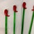 Mid-Century Modern Vintage Red Chili Peppers Cocktail Stirrers Swizzle Sticks - Set of 6 For Sale - Image 3 of 5