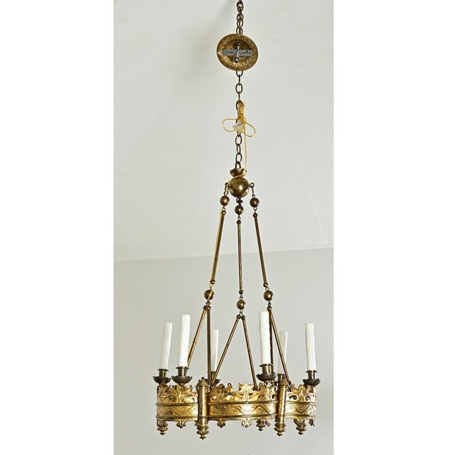 French 19th Century Byzantine Style Bronze Chandelier For Sale - Image 10 of 12
