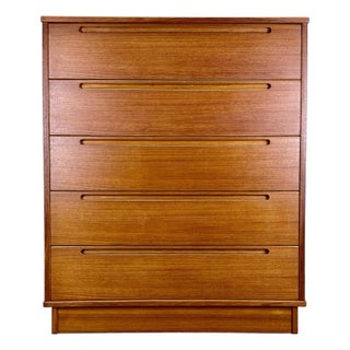 Mid Century Danish Modern Teak Tall Dresser by Nils Jonsson for Torring For Sale