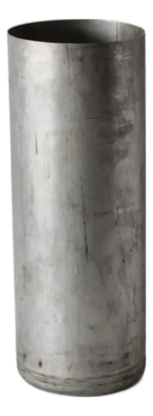 Paul Mayen Style Vintage Industrial Chic Modern Cylindrical Umbrella Stand With Patina Mid Century