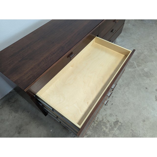 Mid Century Style Lowboy Dresser With Chrome Legs For Sale - Image 9 of 12