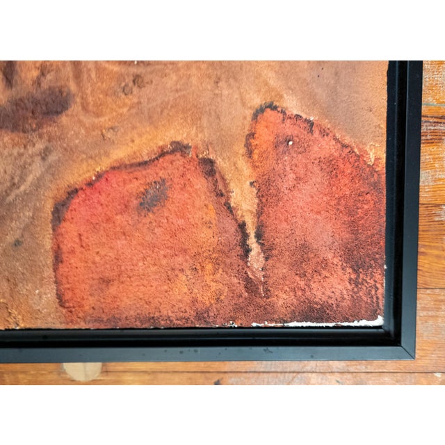 Red 1960's Mid-Century Modern Abstract Oil and Sand Painting by George Vander Sluis For Sale - Image 8 of 15