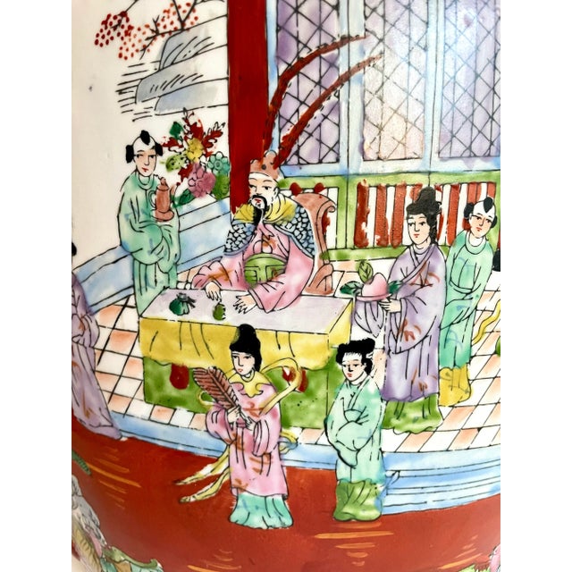Vintage Asian Famille Rose Porcelain Garden Stool For Sale - Image 9 of 12