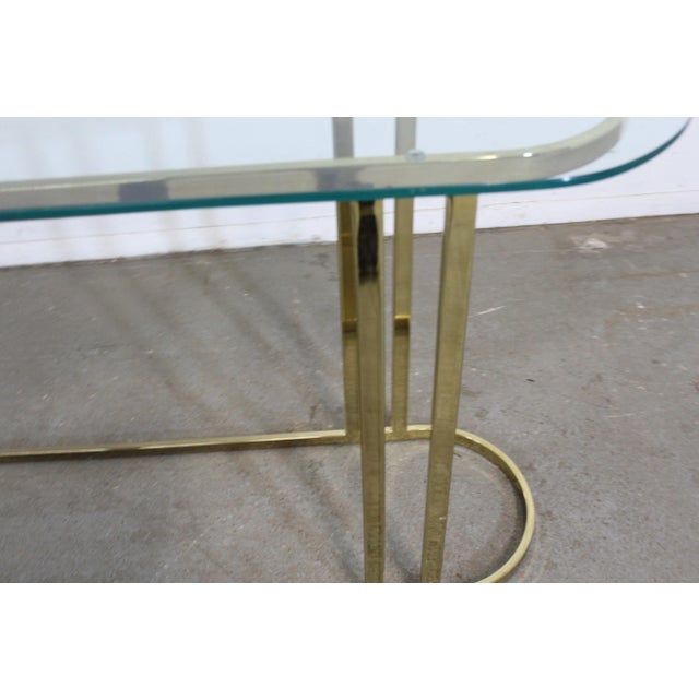 Mid Century Hollywood Regency Eliptical Brass Sofa/Hall/Console Table For Sale In Philadelphia - Image 6 of 12