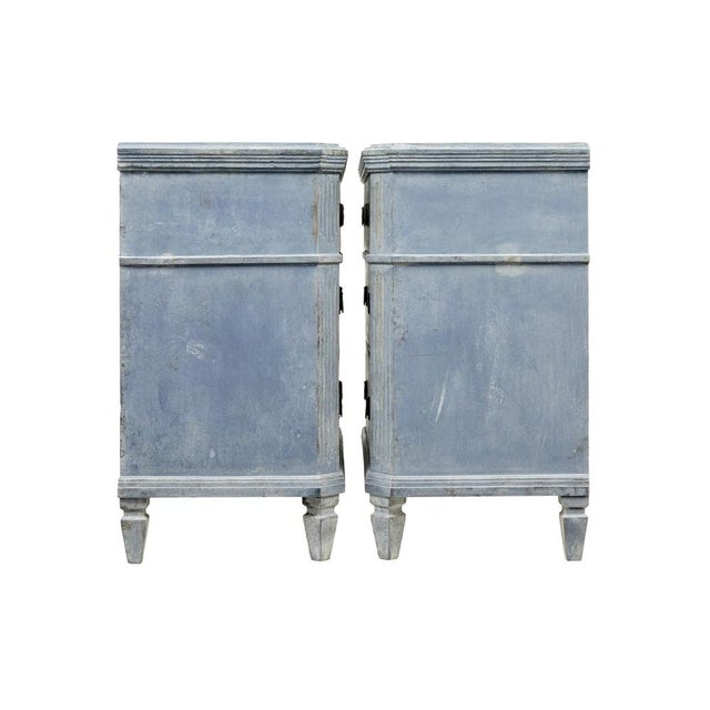 Fine pair of 19th century swedish commodes circa 1880. Presented in a powder blue colour scheme this pair of chests would...