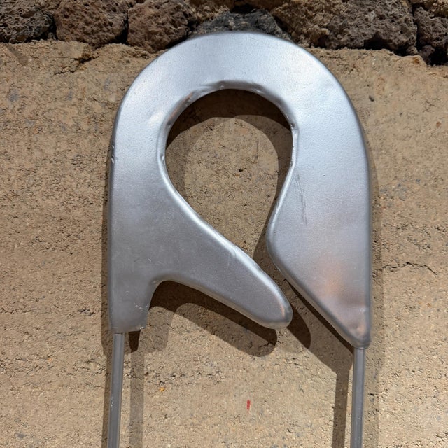 Postmodern Large Wall Sculpture Silver-Colored Metal Safety Pin Post Modern For Sale - Image 3 of 9