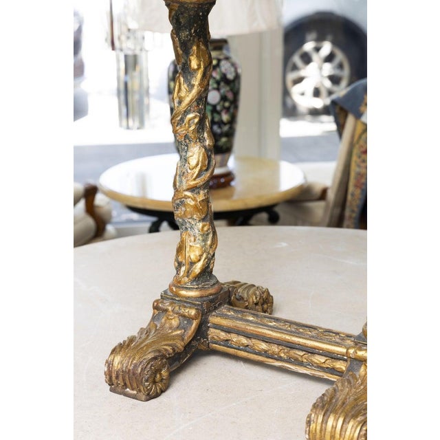 19th Century Italian Baroque-Style Giltwood Low Table For Sale - Image 4 of 9