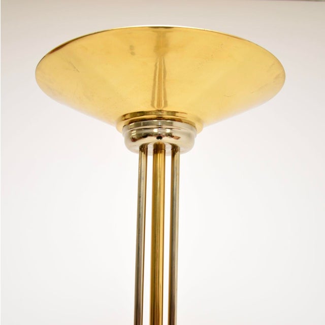 Vintage Italian Brass & Chrome Floor Lamp, 1970s For Sale - Image 4 of 7