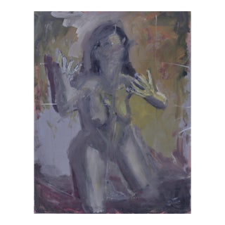 1990s Large Scale Female Nude in the Shadows - Figurative Abstract by Daniel David Fuentes For Sale