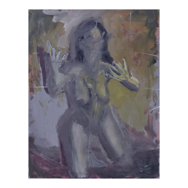 1990s Large Scale Female Nude in the Shadows - Figurative Abstract by Daniel David Fuentes For Sale