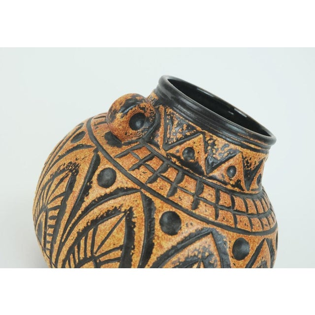 Brown Mid-Century Jasba Model N 312 11 20 Vase with Abstract Decor from Jasba For Sale - Image 8 of 11