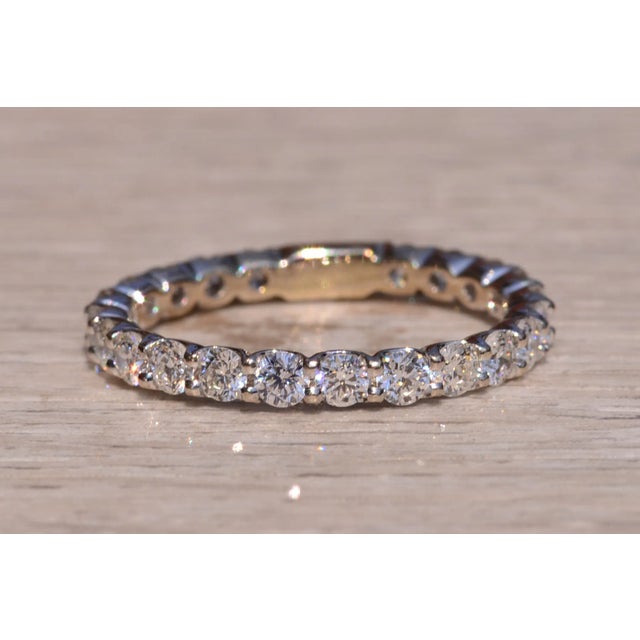 The Abrahams Path: Stackable Diamond U Band in White Gold For Sale - Image 4 of 11
