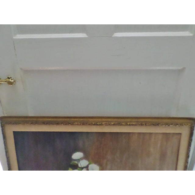 1950s 1950s Mid Century Modern Still Life Oil Painting on Canvas in Original Frame For Sale - Image 5 of 13