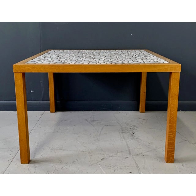 1960s Martz Square Coffee Table with White Ceramic Circular Tiles For Sale - Image 10 of 11